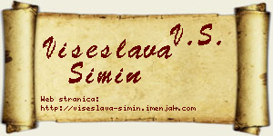 Višeslava Simin vizit kartica